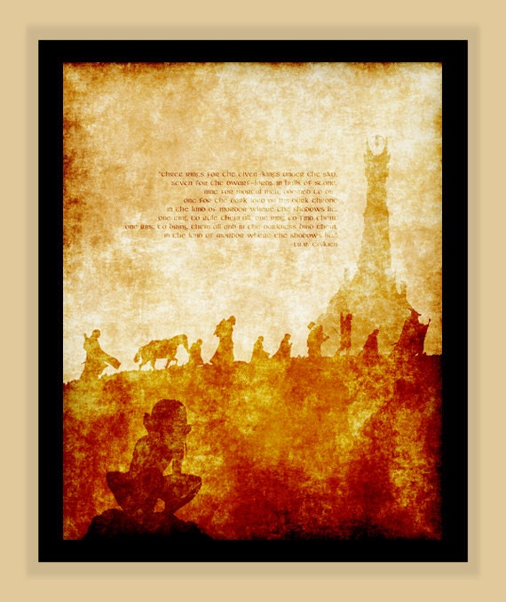 THE FELLOWSHIP lotr lord of the rings modern print poster 8x10 grunge