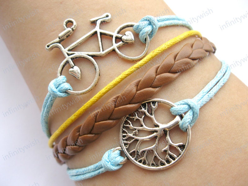 Bracelet-low-carbon lifestyle bracelet,bike bracelet,bicycle bracelet,wish tree bracelet-Z018