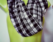 Black and White Plaid Scarf