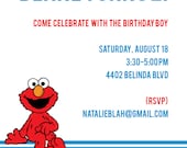 Custom Printable 5"x7" Elmo Birthday Party Invitation
