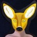 Deer (Doe): large cut out original painting of a deer pin up girl
