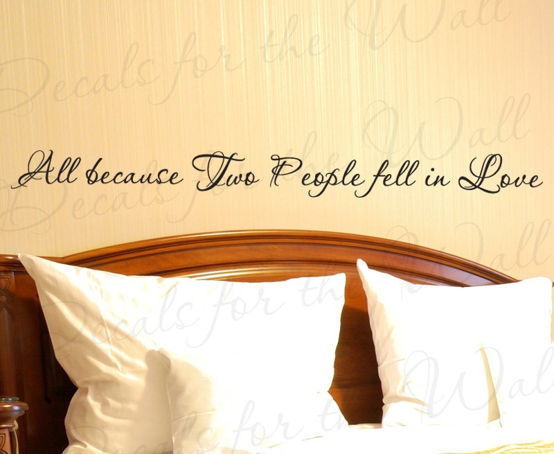 All Because Two People Fall Love Family Bedroom Pictures Living Room Wall Decal Lettering Decoration Vinyl Quote Sticker Decor Art L50