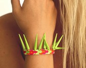 Lime Spikes Friendship Bracelet.