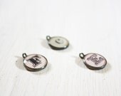 Monogram Charm - vintage paper initial letter ephemera resin charm - design your necklace - build your own customized jewelry