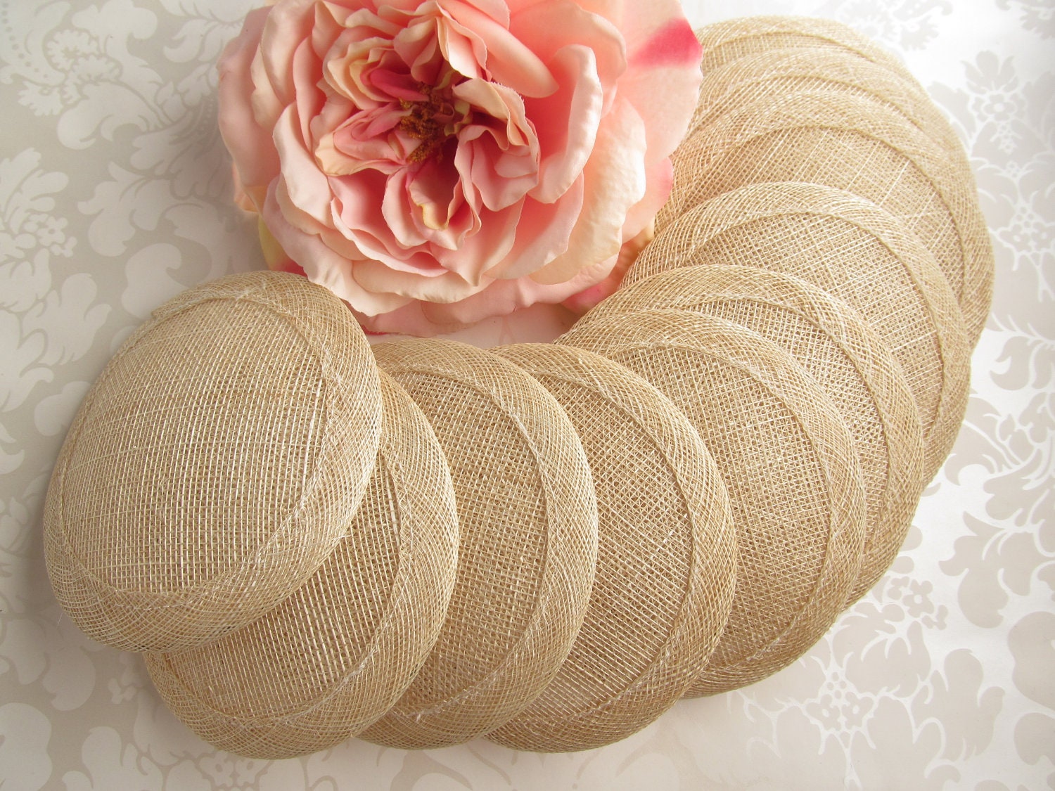 10 Hat Sinamay Bases / Natural