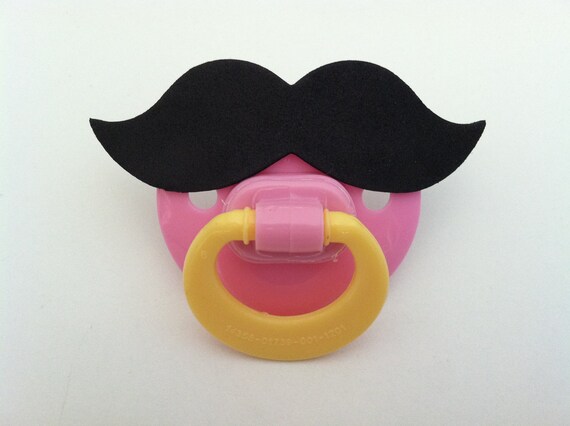 MUSTACHE PACIFIER (pink & yellow)
