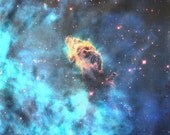 One Yard Cotton Silk Jet in Carina Nebula Hubble Photograph Astronomy Fabric