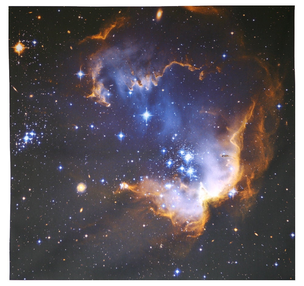 Infant Stars Hubble Astronomy Fabric Print 24 x 24 inch on Organic Cotton Sateen