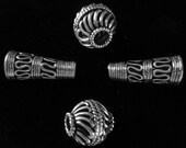 Bali Sterling Silver Beads worn with Sterling Silver .925 Choker, and Tiger Tail Handmade Bead