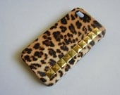 Iphone 4 Leopard Print Stud Case