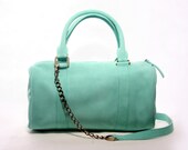 SEAFOAM - Duffel Leather Bag in Seafoam