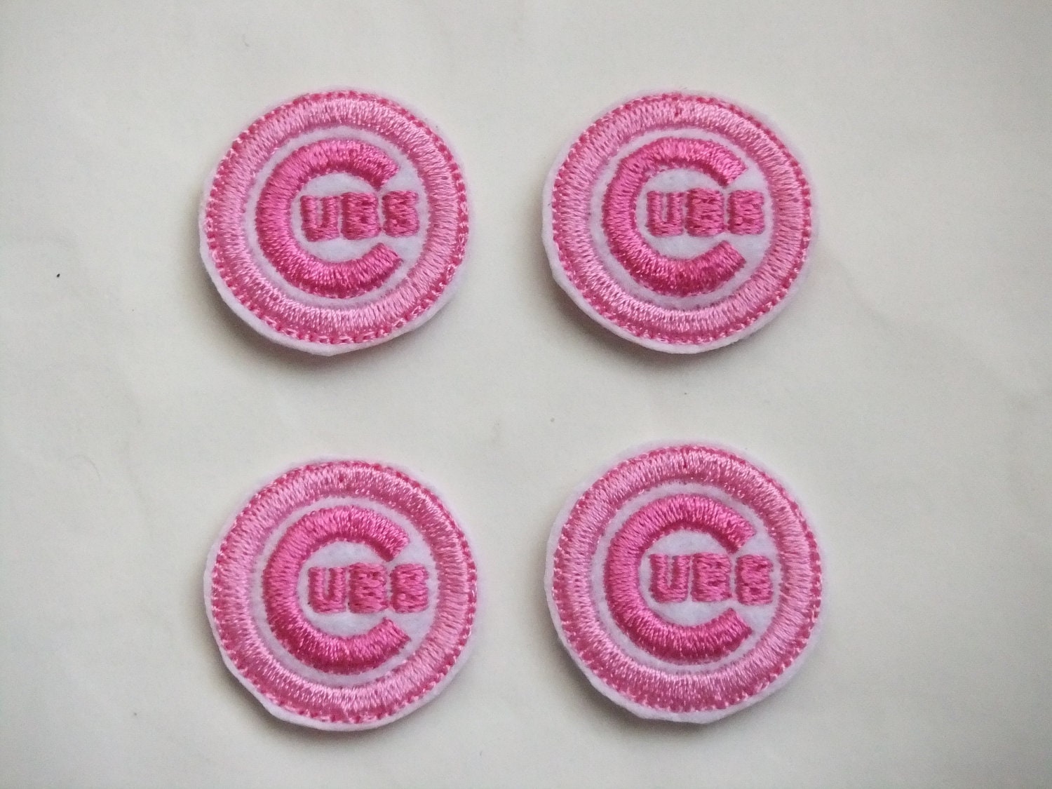 Adorable Chicago Baseball Felt Pieces Machine Embroidered for Hair Clips Bows Applique Embellishments