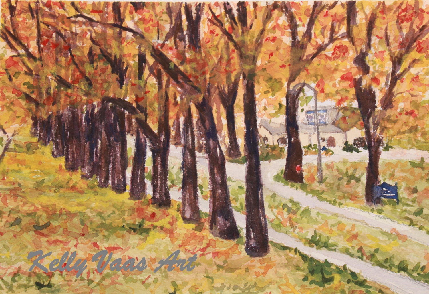 The Ave, Saint Mary's College, Notre Dame, IN 8.5x11 Watercolor Print