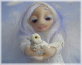 Angel Art Doll- 'Heaven Preserve My Peace' White Angel Doll or Christmas Tree Topper Decor Ornament Figure