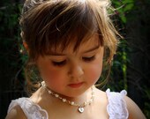 Flower Girl Necklace-Flower Girl Gift-Flower Girl Jewelry-Miniature Bride-Heart Necklace-Pearl Necklace-Child Jewelry-Dream Day Designs