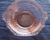 Vintage Mayfair "Open Rose" Pinnk Butter Dish Bottom Hocking Glass