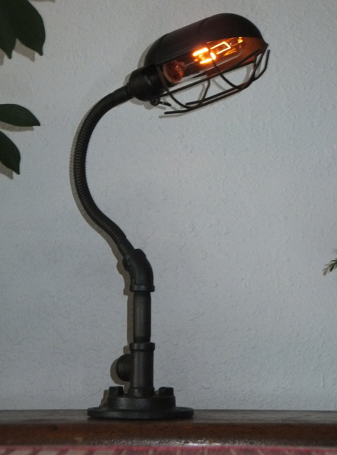 Steampunk desk lamp industrial steam punk light vintage machine age edison bulb  antique