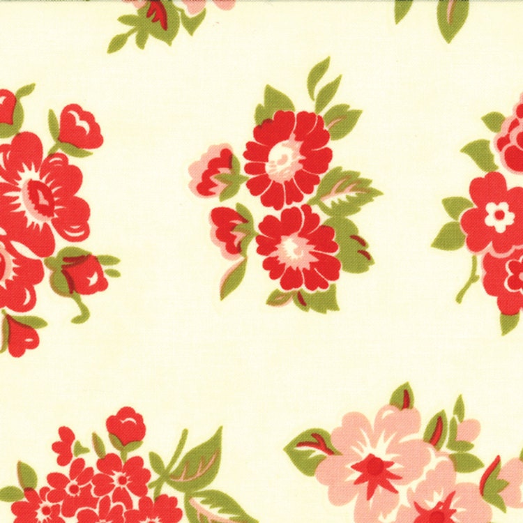 SALE - FLANNEL - Marmalade Fabric Collection - Bonnie & Camille for Moda - Apron in Cream - Half Yard