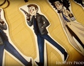 SET OF 3 Supernatural Keychains or Bookmarks (Sam, Dean, Castiel)