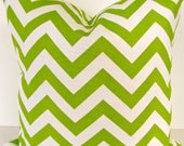 SALE CHEVRON PILLOW Covers Green 16x20 or 12x20 Chartreuse Decorative Throw Pillows Lumbar chevron Throw Pillow Covers