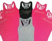 6 Bridesmaid Tank Top. Bride, Maid of Honor, Bridal Entourage, Brides Crew, Mother of the Groom. Wedding Clothing.