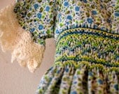 Sweetest girls dress with crochet, smocking, bows prairie style - Faerymother