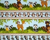 Forest Friends flannel stripe owl deer racoon skunk beaver bear - South Sea Imports by Bonijean - YARD