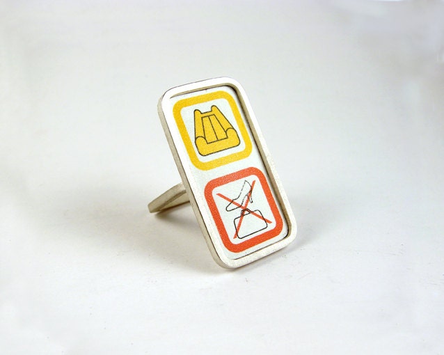 SHE's got a TICKET to RIDE 2 silver square ring