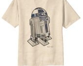 Classic Film Star Wars R2-D2 Robot T-Shirt Tee Organic Cotton Vintage Look Size S M L
