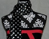 Scarf black and white polka dot scarf wrap shawl pashmina retro