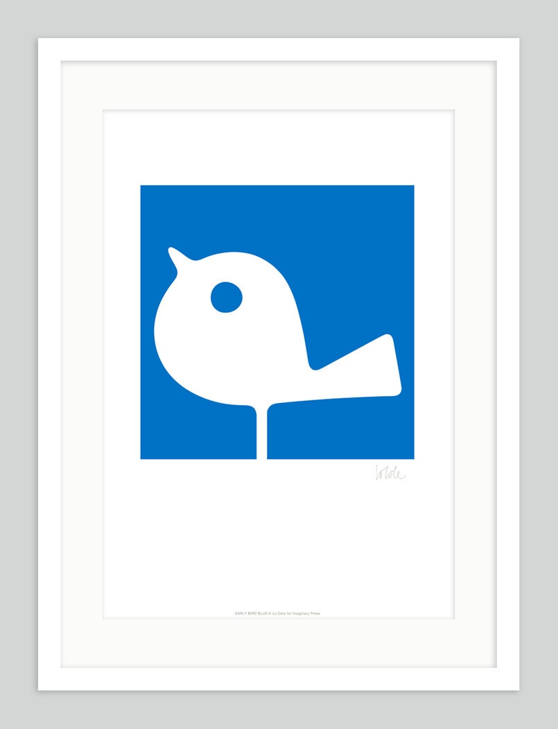 Early Bird Blue by Lo Cole, archival print (A4) 11.7" x 8.3"