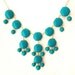 Teal Blue ( D731-C41 ) - Smooth Bubble Statement Necklace - 20mm/26mm, gold tone/silver tone