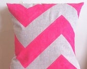Neon Pink Fat Chevron - Cover only - Wildly comfortably throw cushion in neon pink, for your home.