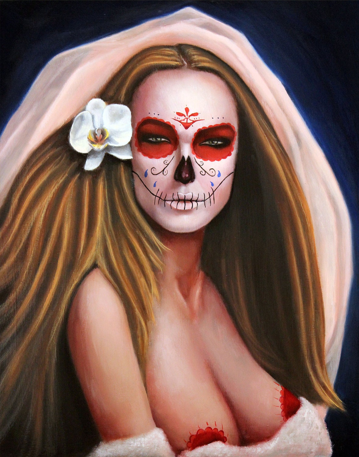 Mother of Orkhis. Day of the Dead. A Reese Hilburn (RockabillyReese) Original LowBrow Oil Painting