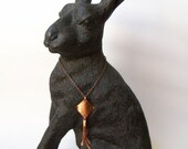 Copper sheet metal, copper wire, etched dangle necklace