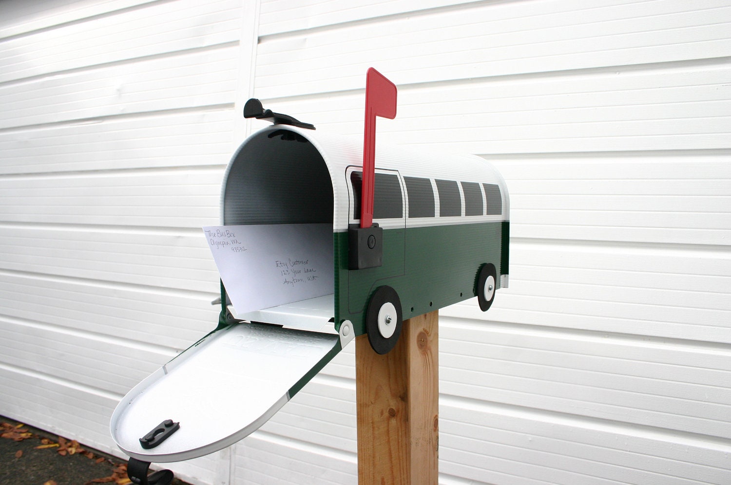 Hunter Green Volkswagen Bus Mailbox by TheBusBox Custom made - Choose your color - SplitBusBox