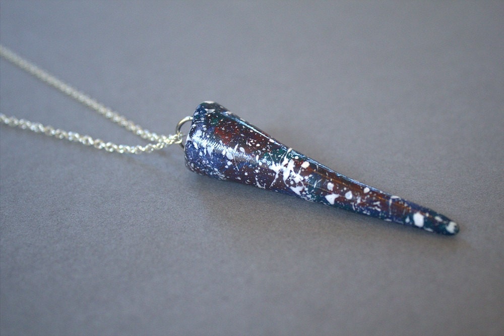 Space nebula icicle necklace OOAK