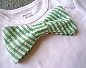Baby Bow Tie Onesie - Mint Green Seersucker - Just Like Dad - Preppy