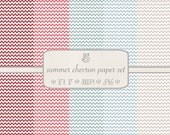 Patterned Digital Paper Pack // Summer Chevron // 5 pieces // jpeg files // 300 DPI // Instant Download Il_170x135