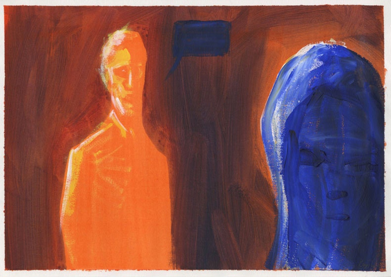 Don't Know What to Say Or How to Say It Original painting on A3 Paper