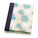 Quarter Leather Jotter - First Anniversary Paper Gift - Handbound Journal - Metallic Circles in Gold & Teal with Purple Leather