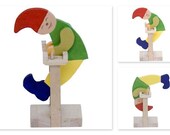 Handcrafted wooden Tumbler Toy (Clown) natural, organic wooden toys for kids