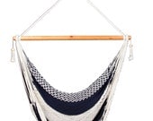 Dark Blue & White Hammock Chair