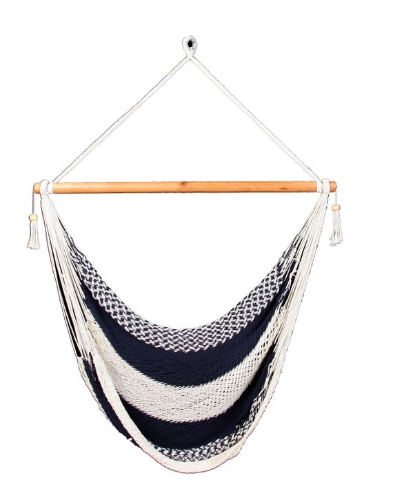Dark Blue & White Hammock Chair