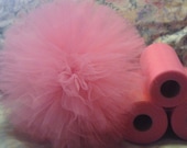 12 Inch Pink Bubble Gum Tulle Pom Decoration - Nursery, Shower, Wedding