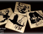 Set of 4 Wildlife Ceramic drink Coasters
