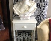 Vintage White Shabby Chic Side Table