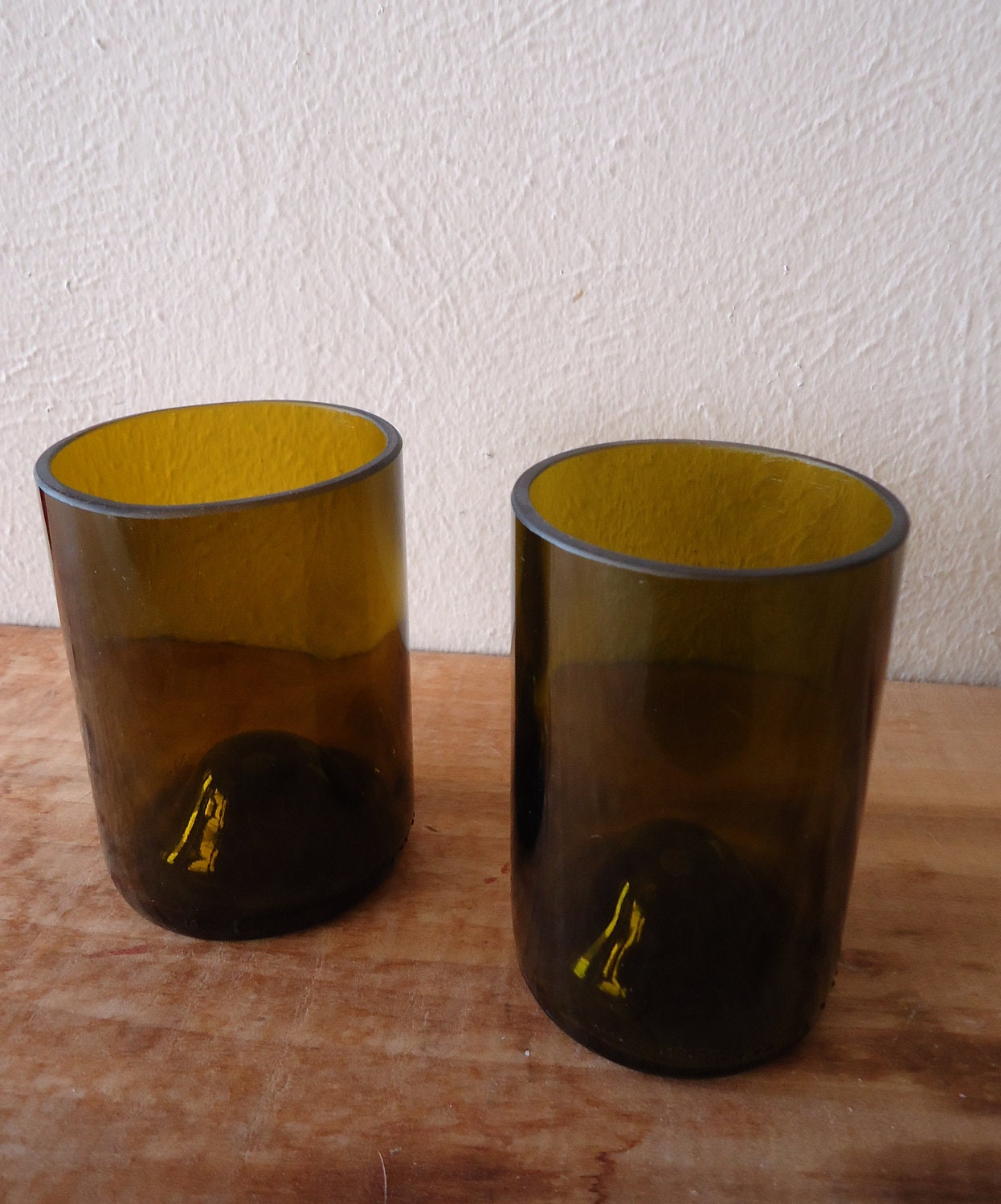 Wine Bottle Glasses Recycled from Wine Bottles 12oz  Set of 2