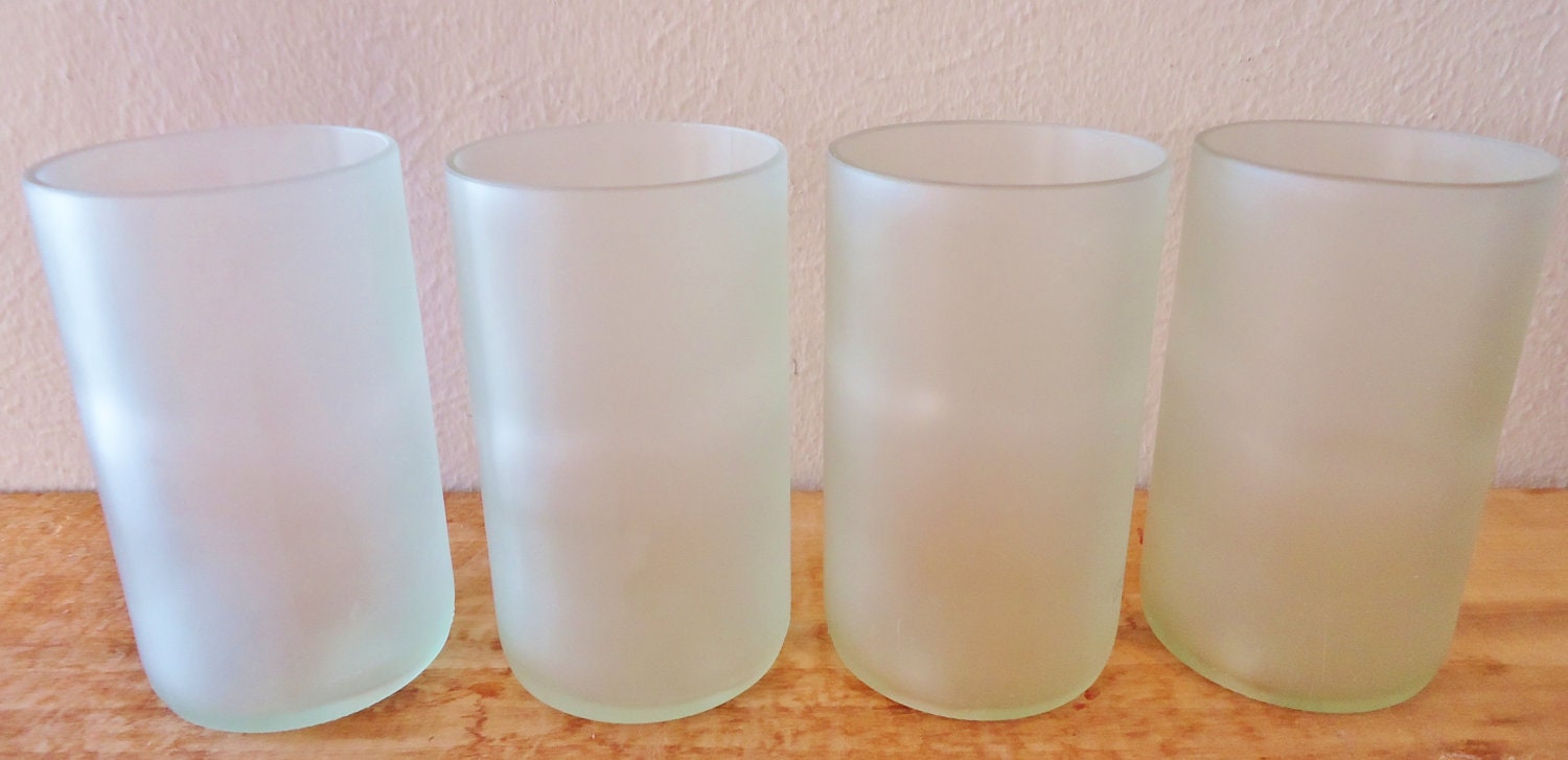 Frosted Glass Tumblers made from Recycled Wine Bottles Set of 4 SALE NOW 20% OFF