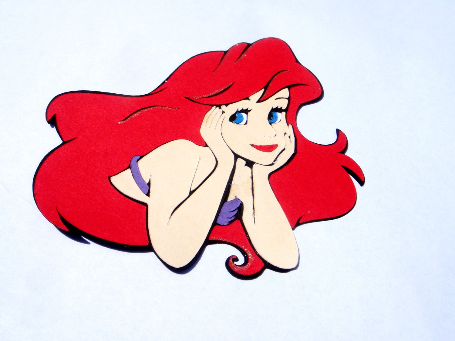 Disney Inspired Princess Ariel 3" Die Cut,  great for Scrapbooking, Little Mermaid Embellishment